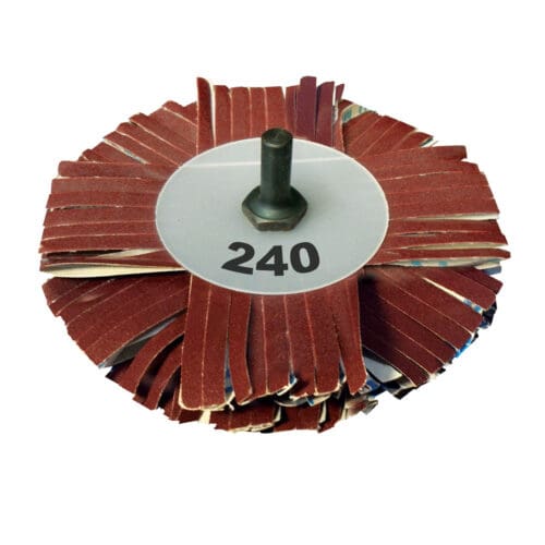 Small 240 Grit 6" Sanding Mop Assembly - 1.5" Spindle